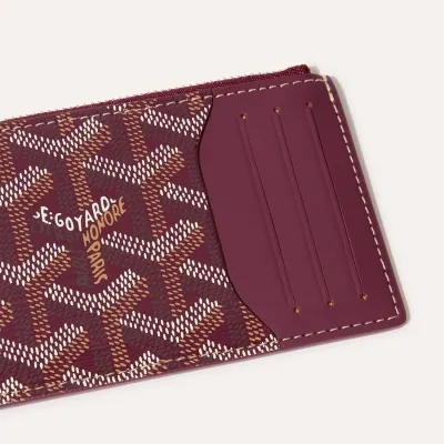 PORTE CARTES ZIPPE BOURBON Burgundy
