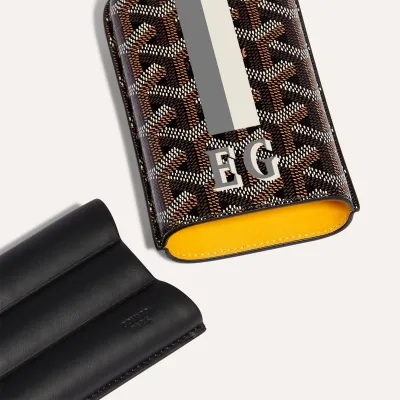 ETUI 3 CIGARES CHURCHILL BANDES INITIALES ECO Black