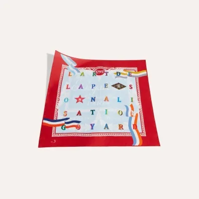 FOULARDN3 Red & Sky Blue