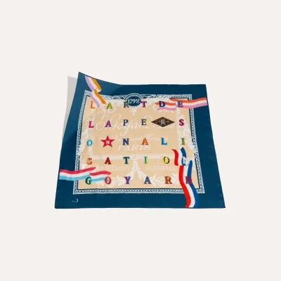 FOULARDN3 Navy Blue & Beige