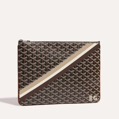 POCHETTE SENAT MGM BANDES INITIALES ECO Black & Tan