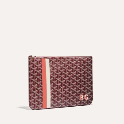 POCHETTE SENAT MM BANDES INITIALES ECO Burgundy