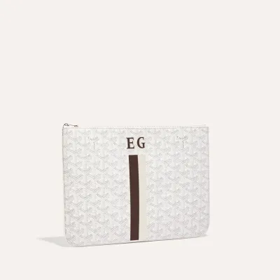 POCHETTE SENAT MM BANDES INITIALES ECO White