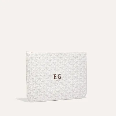 POCHETTE SENAT MM INITIALES ECO White