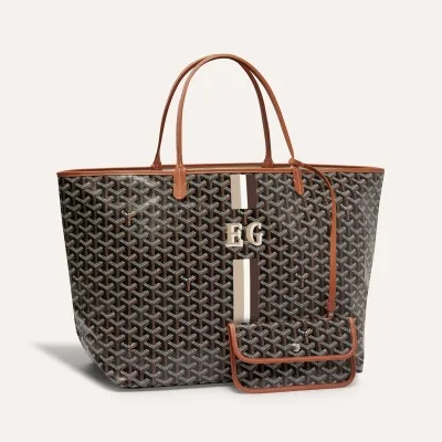 SAC SAINT LOUIS GM BANDES INITIALES Black & Tan