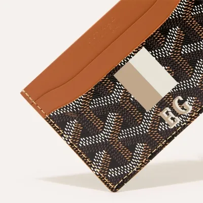 PORTE-CARTES SAINT SULPICE BANDES INITIALES ECO Black & Tan